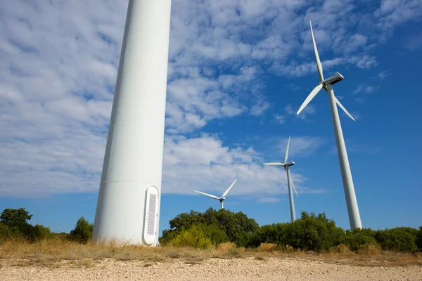 Turbinas Eólicas Para Producción Energía Eléctrica Provincia Zaragoza Aragón España — Foto de Stock