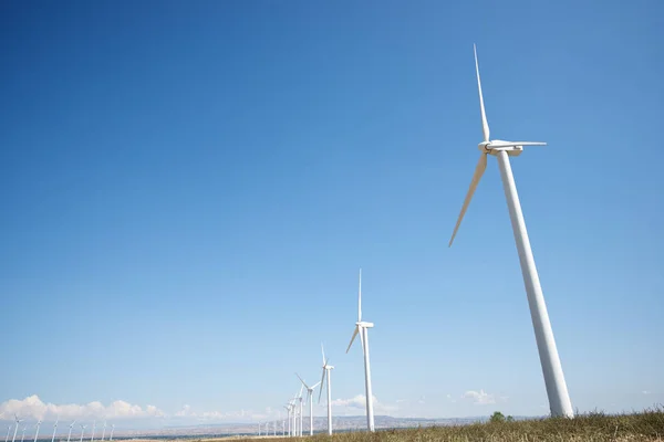 Turbinas Eólicas Para Produção Energia Elétrica Província Zaragoza Aragão Espanha — Fotografia de Stock