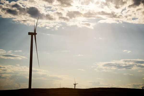 Windmühlen Zur Stromerzeugung Provinz Saragossa Aragon Spanien — Stockfoto