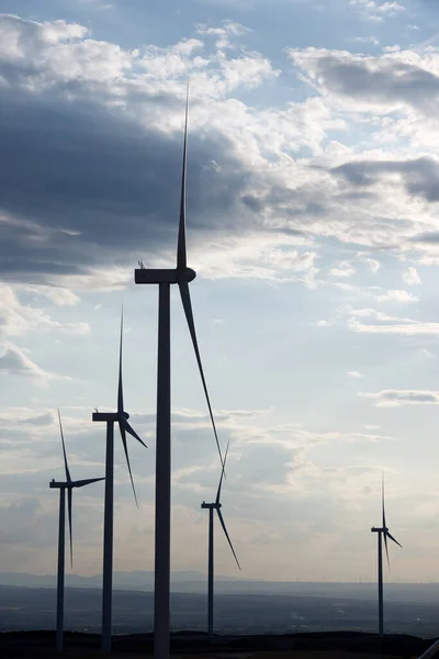 Moulins Vent Pour Production Électricité Province Saragosse Aragon Espagne — Photo