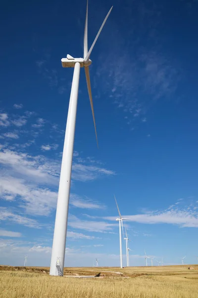 Turbinas Eólicas Para Produção Energia Elétrica Província Teruel Aragão Espanha — Fotografia de Stock