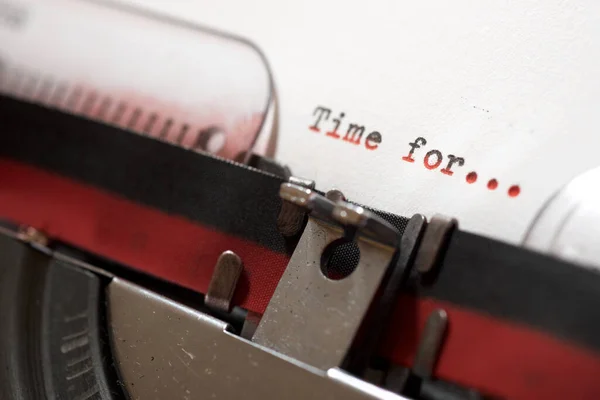 Hora Frase Escrita Com Uma Máquina Escrever — Fotografia de Stock