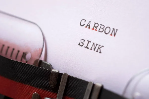 Carbon Sink Phrase Written Typewriter — Stock Photo, Image