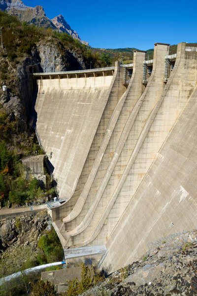 Bubal Dam in Tena Valley, Pyrenees, Huesca province, Aragon in Spain.