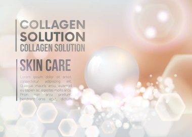 Kollajen solüsyonu, Serum ve Vitamin Arka Plan Kavramı Cilt Bakımı Kozmetik.