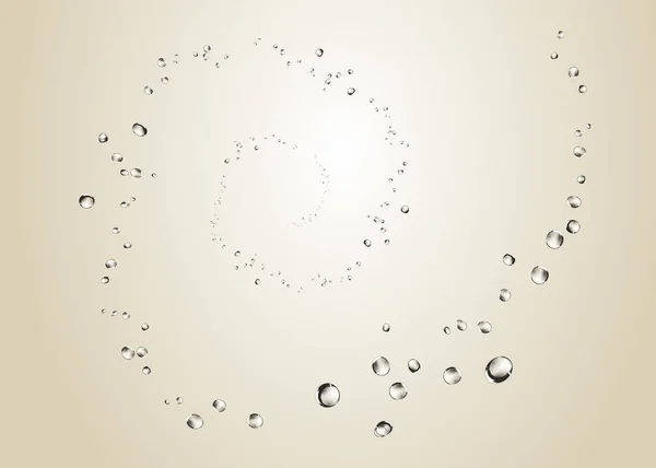Burbujas de agua abstractas, espiral elevándose sobre un fondo claro . — Vector de stock
