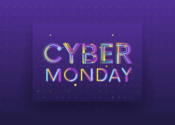 Cyber Monday, compras on-line e conceito de marketing, vetor — Vetor de Stock