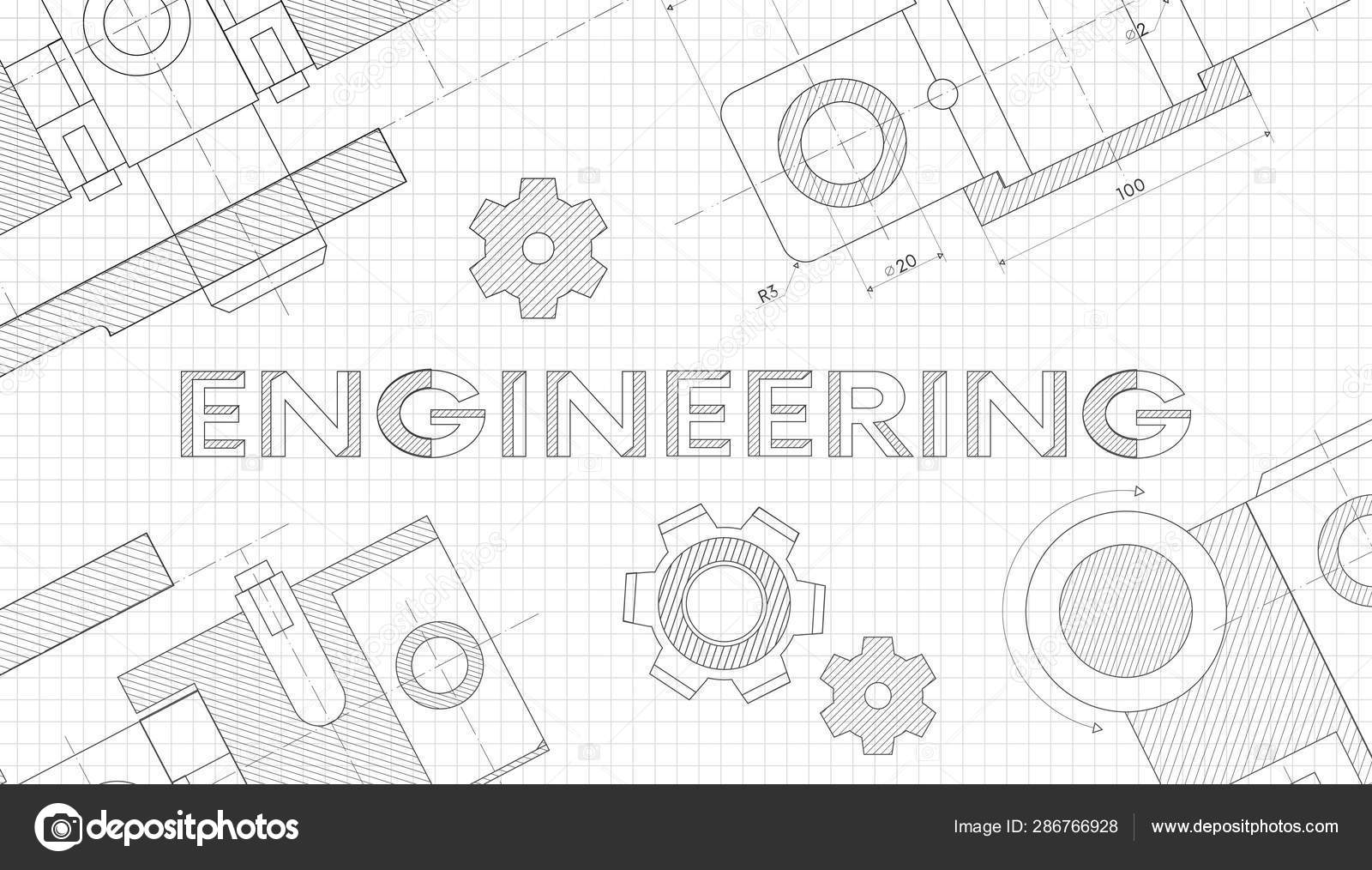 Mechanical engineering drawings. Technical drawing.Abstract Technology