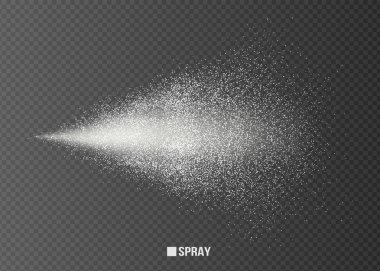 Havadar su spreyi. Mist.Sprayer sis siyah şeffaf arka plan üzerinde izole. Havadar sprey ve su puslu sis temiz illüstrasyon. Tasarım, reklam, broşür ve dinlenme için vektör