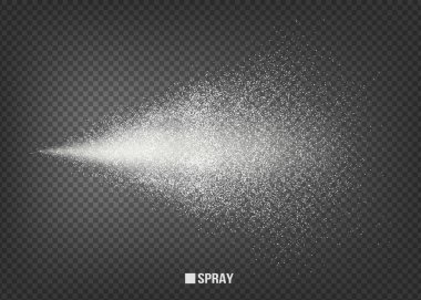 Havadar su spreyi. Mist.Sprayer sis siyah şeffaf arka plan üzerinde izole. Havadar sprey ve su puslu sis temiz illüstrasyon. Tasarım, reklam, broşür ve dinlenme için vektör