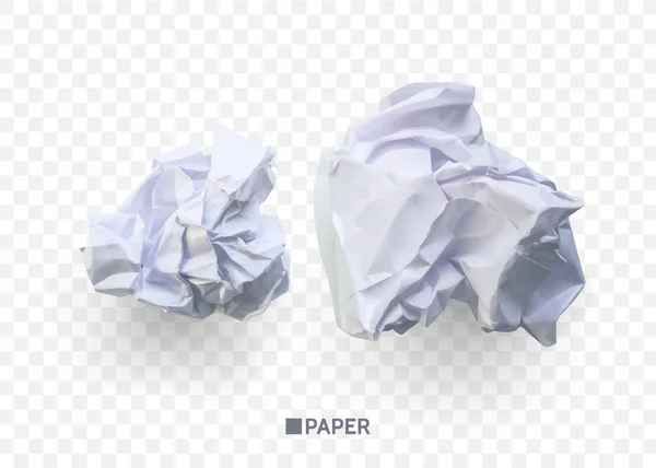 Verfrommeld papier bal. geïsoleerd op transparante achtergrond. vector illustratie voor businnes concept, banner, website en andere — Stockvector