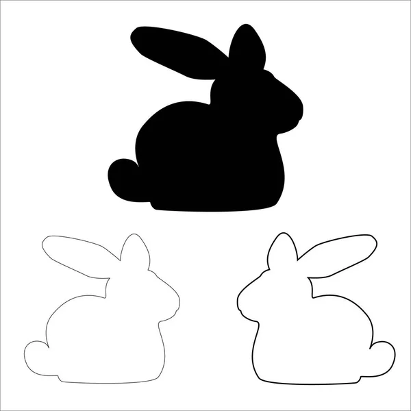 Tecknad kanin silhuett. Element för din design — Stock vektor