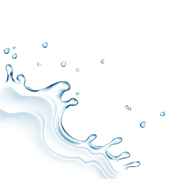 Simple Water splash in light blue colors, isolated on transparent background. — Stock Vector