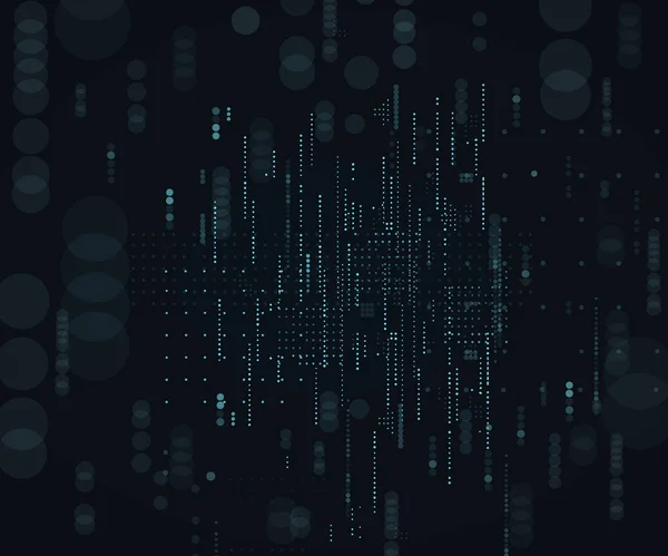 Teknolojik karanlık arka plan vektör illüstrasyon. Matrix.İkili Bilgisayar Kodu.Düşen nokta — Stok Vektör