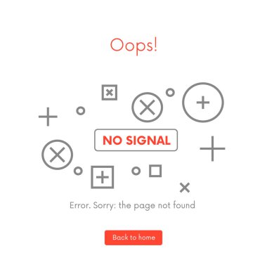 Sinyal yok. Hata sayfası,sayfa kavramı bulunamadı. Web sitesi için düz çizgi tarzı. İstediğinin istediği sayfa bulunamadı. Vektör