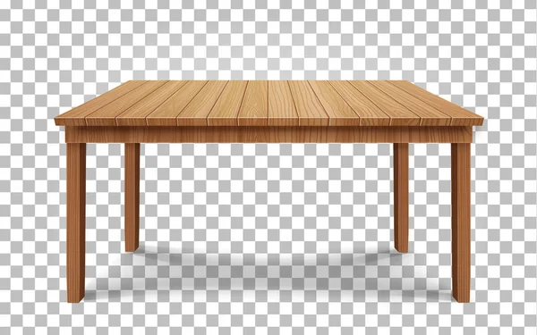 Mesa de madera realista sobre fondo transparente. Mesa de madera, 3d. Elemento para su diseño, juego, advertising.vector — Vector de stock