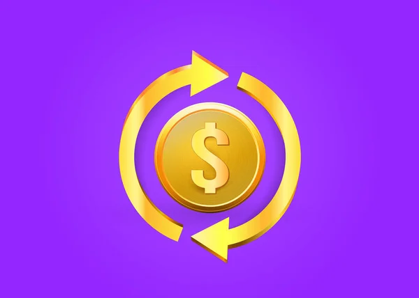 Cash-Back-Symbol. Symbol ist die Rückkehr des Geldes. Zeichen einer Dollarrückerstattung. Geschäft. isolierte Aufkleber, Etiketten, Emblem .vector — Stockvektor
