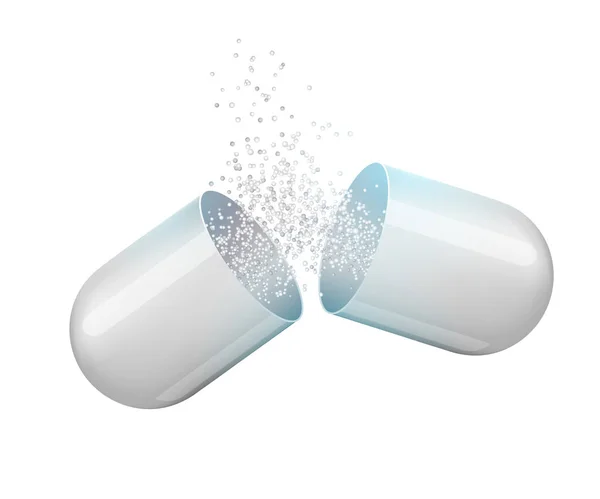 Kapsül. Ağrı kesiciler, antibiyotikler, vitaminler, amino asitler, mineraller, biyo aktif katkı, spor beslenme. İlaç ikonları. Tıbbi illüstrasyon .