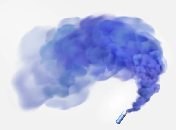 Color azul festivo humo bomb.Football fans antorcha fuegos artificiales. niebla aislada o humo, efecto especial transparente. Nube mágica brillante.Elemento vectorial para su diseño . — Archivo Imágenes Vectoriales