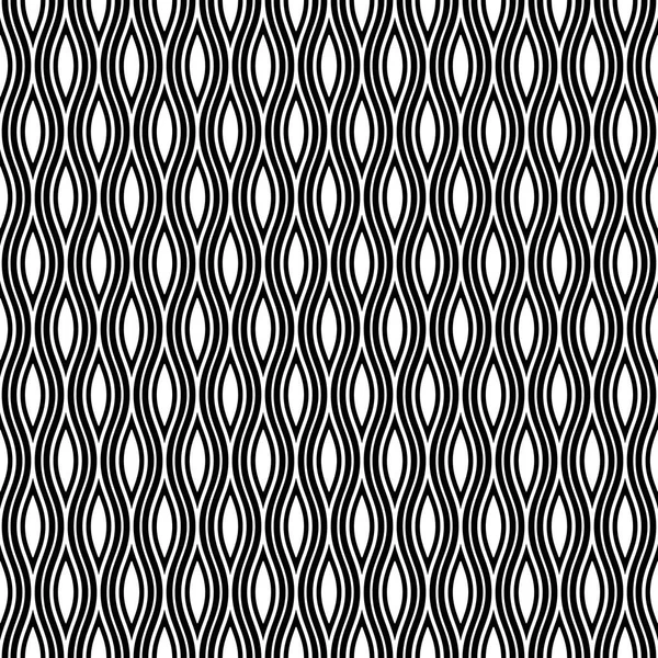 Nahtloses Muster Von Wellenlinien Geometrisch Gestreifter Hintergrund Ungewöhnliches Gitter Vektorillustration — Stockvektor
