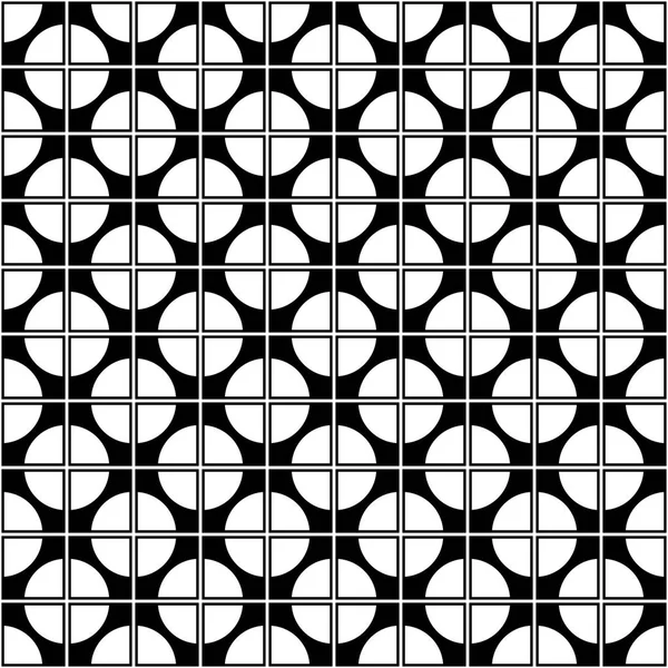 Nahtloses Muster von Kreisen und Quadraten. geometrischer Hintergrund. — Stockvektor