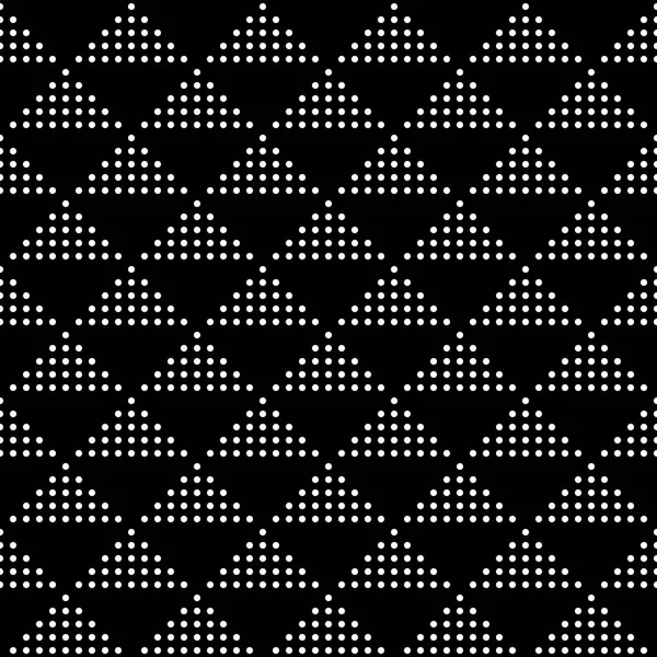 Nahtloses Muster von Punkten und Dreiecken. geometrischer Hintergrund. — Stockvektor