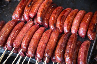 Sosis ızgara doku yakın çekim