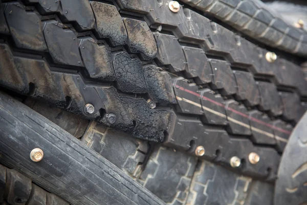 Used Car Tires Texture Close — Stock Photo, Image