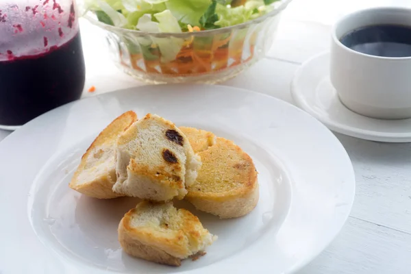 Collage Comida Para Desayuno Incluye Panqueques Huevos Tocino Galletas Huevos — Foto de Stock