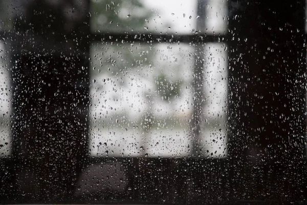 raindrops on dark window