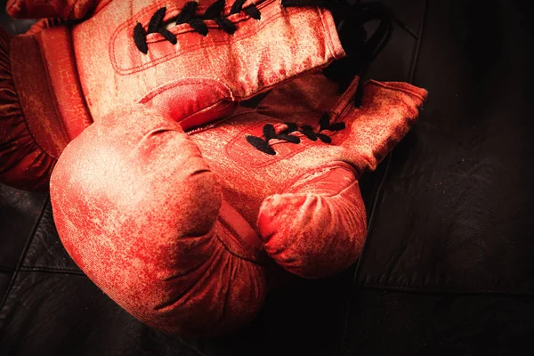 Vieux Concept Gants Boxe — Photo