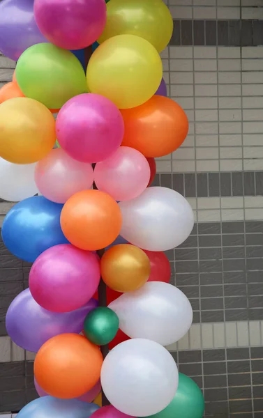 colorful balloons garland, close up view