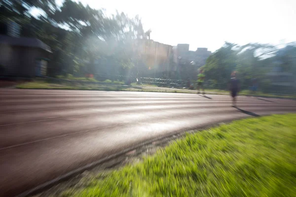 Stadion Landingsbaan Atletiek Bijhouden — Stockfoto