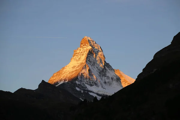 Matterhorn Zermatt Swiss Suisse Beau Lever Soleil Montagne — Photo