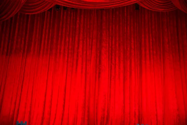 High Contrast Red Curtain Stage — Stock Photo, Image