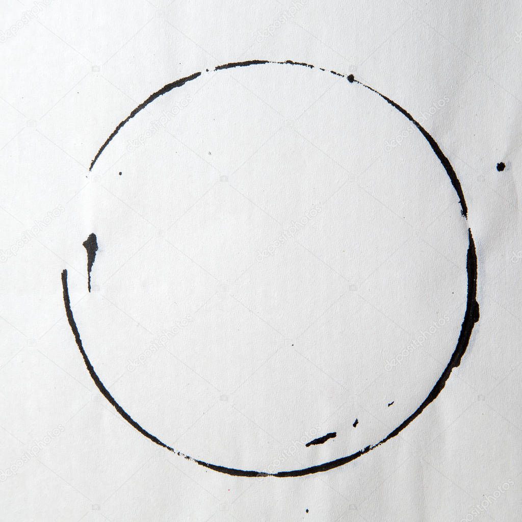 Big  grunge circle on old vintage paper/decorative stamps. Stylized symbol