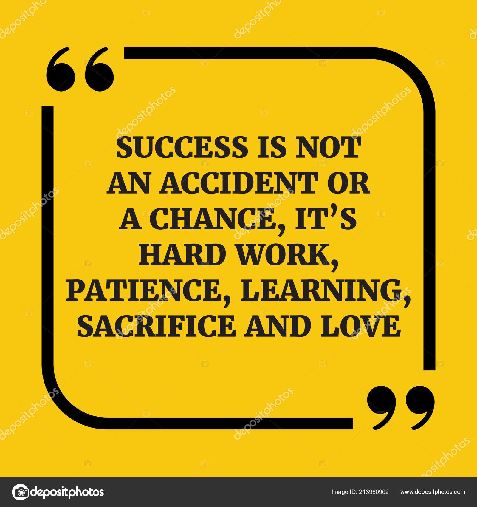Motivational Quote Success Accident Chance Hard Work Patience