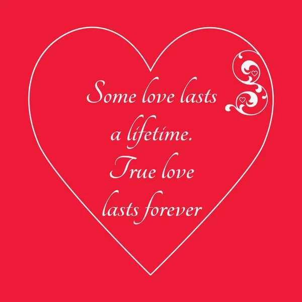 赤の背景に幸せなバレンタインデーのグリーティング カード ベクトル イラスト — ストックベクタ