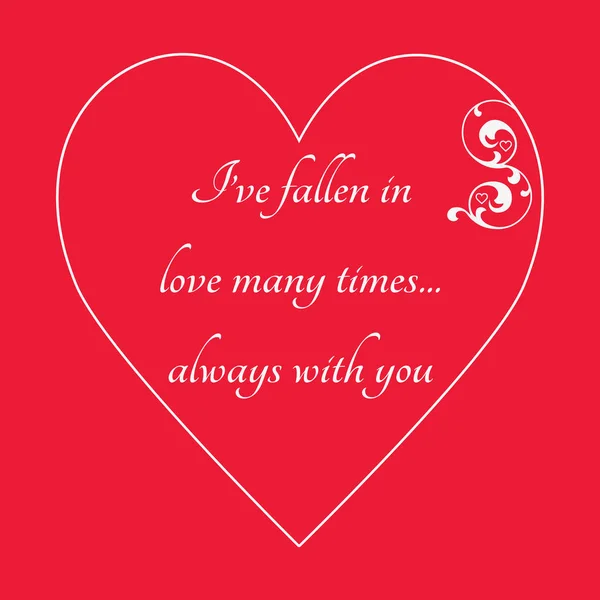 Happy Valentine Day Wenskaart Rode Achtergrond Vector Illustratie — Stockvector