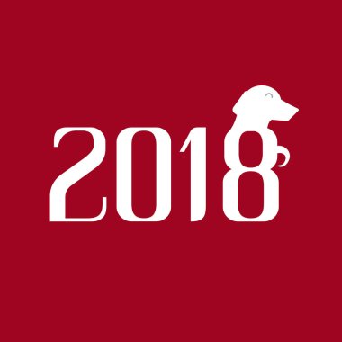 Mutlu yeni yıl 2018 tatil tebrik kartı. Vektör çizim.