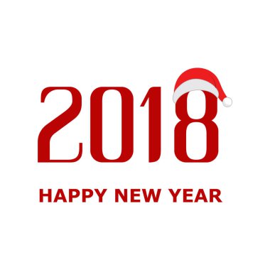 Mutlu yeni yıl 2018. Tatil vektör çizim. Metin tasarım, Yeni Yılınız kutlu olsun.