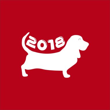 Mutlu yeni yıl 2018 tatil tebrik kartı. Vektör çizim.