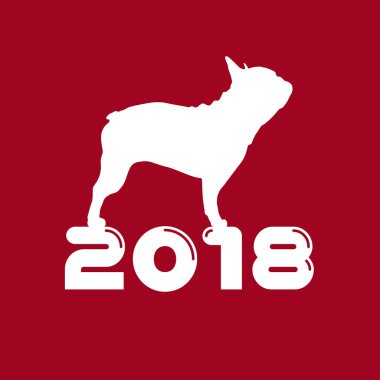 Mutlu yeni yıl 2018. Tatil vektör çizim. Metin tasarım, Yeni Yılınız kutlu olsun.