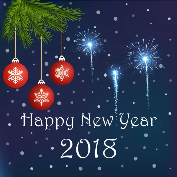 Happy New 2018 Year. Holiday Vector Illustration. Text design of Happy New Year.