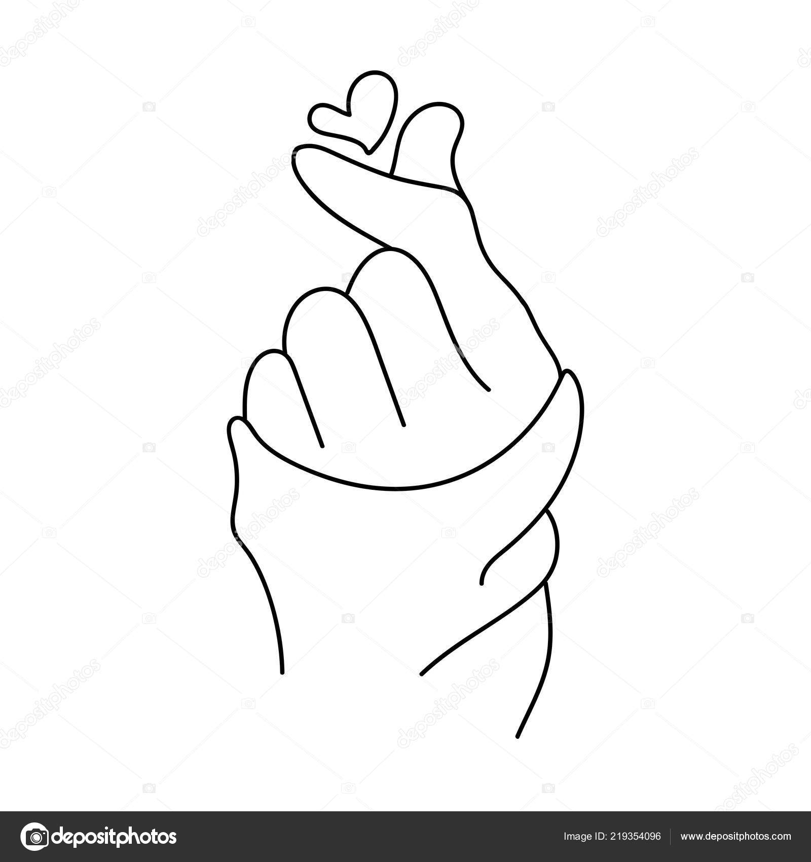 Hand Shows Heart Sign Chinese White Background Stock Vector Image By C Graffsolution