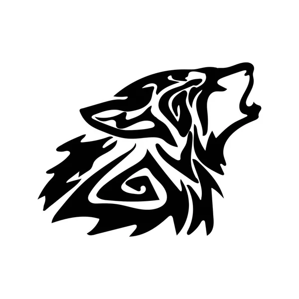 Figur Wolf Form Einer Tätowierung Auf Weißem Hintergrund — Stockvektor