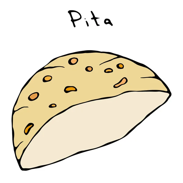 Pain Poche Pita Arabe Israel Healthy Fast Food Bakery Jewish — Image vectorielle