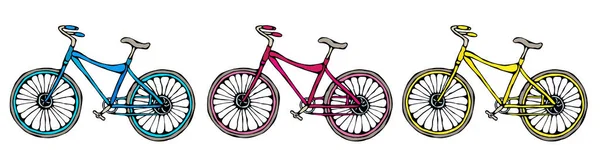 Vektor Handgezeichnete Illustration Des Stadtrades Tinte Fahrrad Mit Stufenrahmen Realistische — Stockvektor