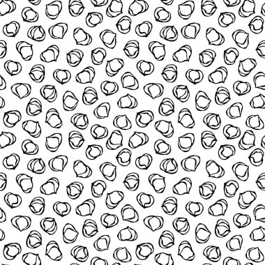 Fındıksız Sonsuz Kalıp. Soyulmuş Fındık. Sonbahar veya Sonbahar Hasat Koleksiyonu. Gerçekçi El Çizimi Yüksek Kaliteli Vektör İllüzyonu. Doodle Biçimi