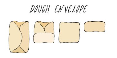 Hamur örtmek. Hamur işi mutfak koleksiyonu. Eps10 vektör. Elle çizilmiş Doodle stil gerçekçi illüstrasyon.